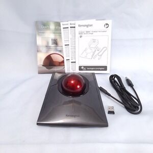 Kensington SlimBlade Pro Trackball Wireless Rechargeable Bluetooth Mouse Red